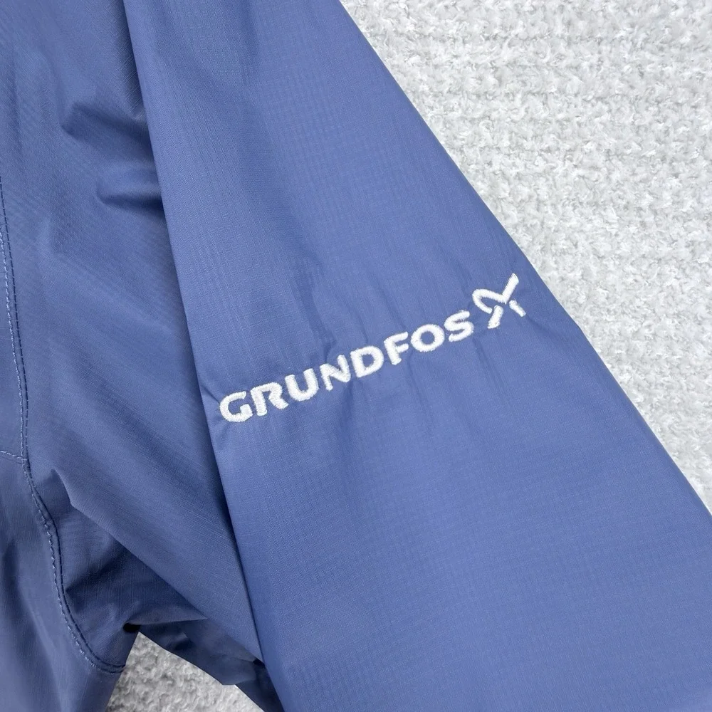 The North Face DryVent Rain Jacket Men's XL Blue Hooded Grundfos Waterproof
